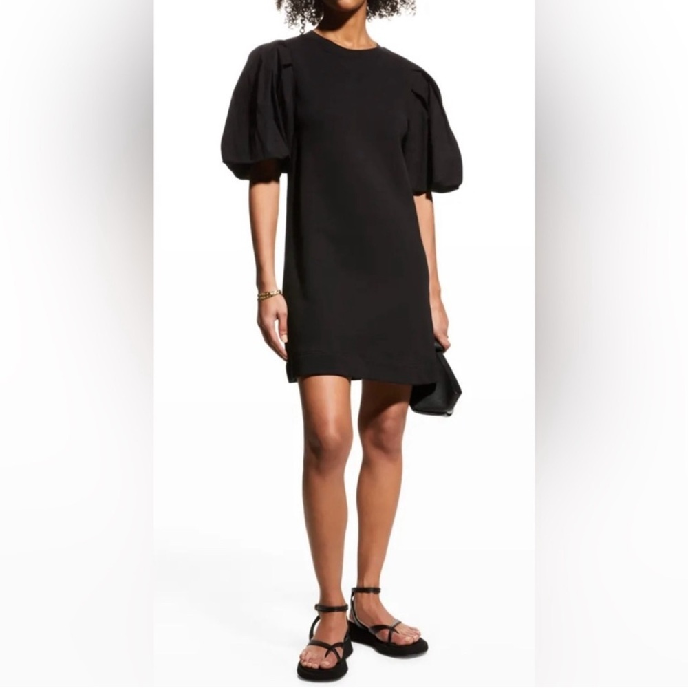 Marie Oliver Evie Black Mini Dress with Puff Sleeves
